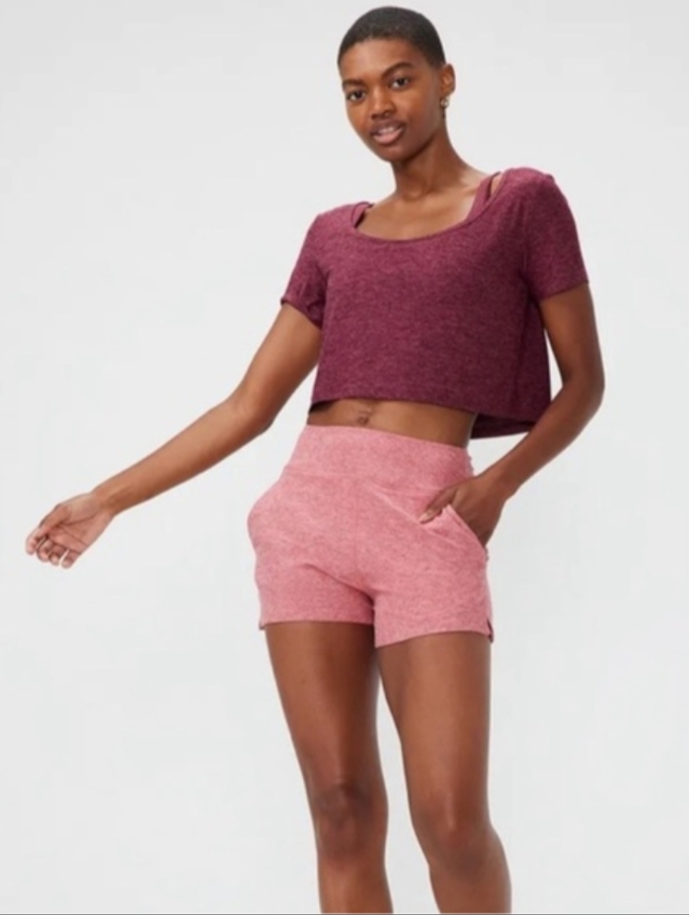 Outdoor Voices All Day Shortsleeve Crop top, Purple, M